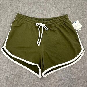 NEW Arizona Jean Drawstring 80's Shorts Large Cotton Blend $36 Tiny Snag in Back